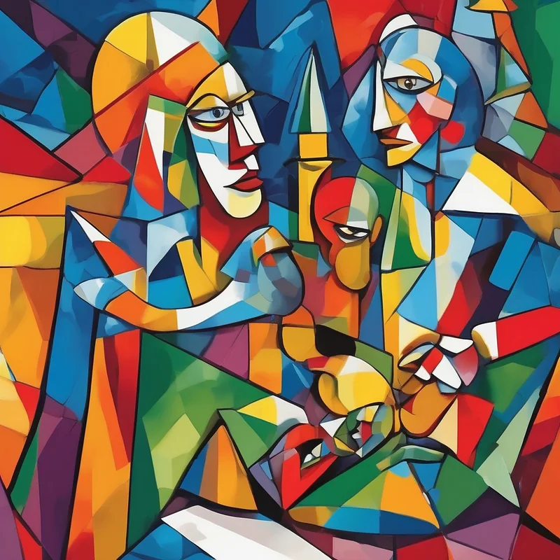 Cubist Scene Stable Diffusion prompt example