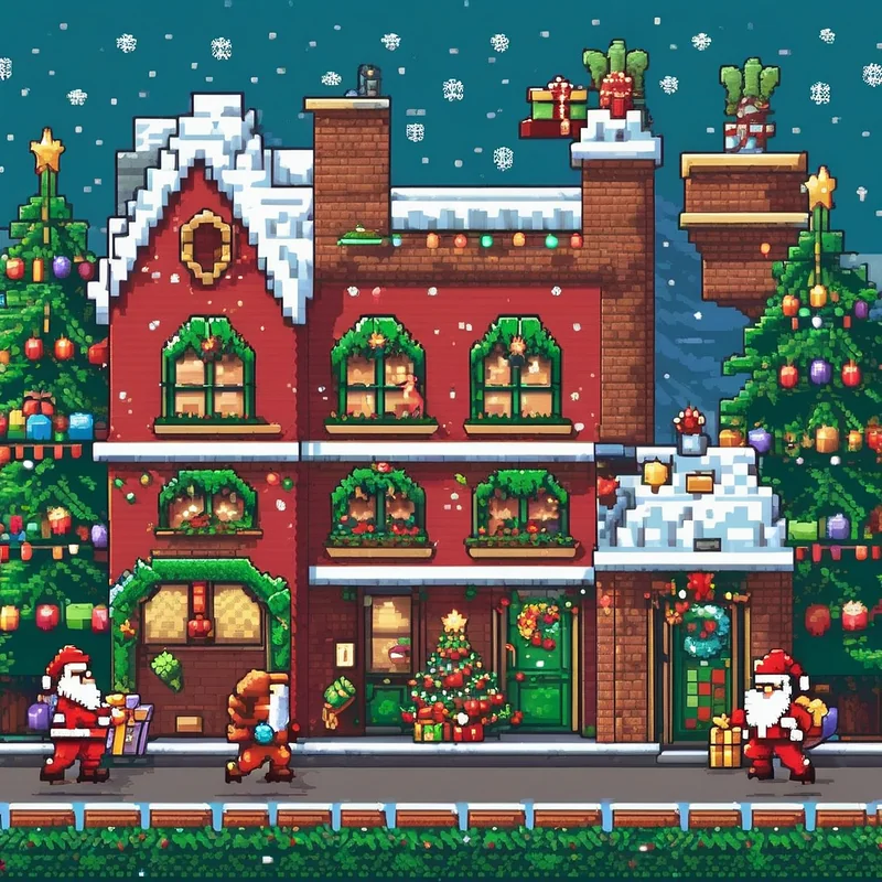 8-bit Santa Stable Diffusion prompt example