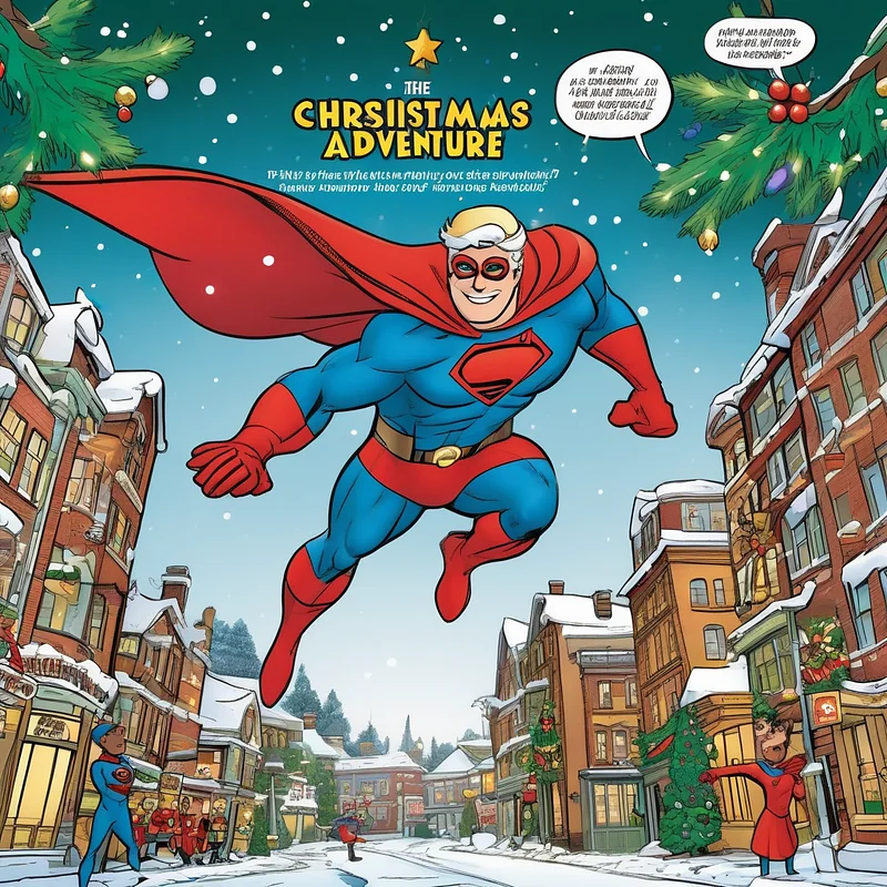 Holiday Comic Stable Diffusion prompt example