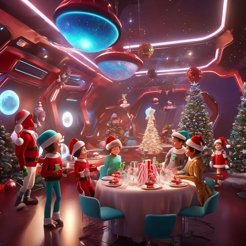 Space Christmas Stable Diffusion prompt example
