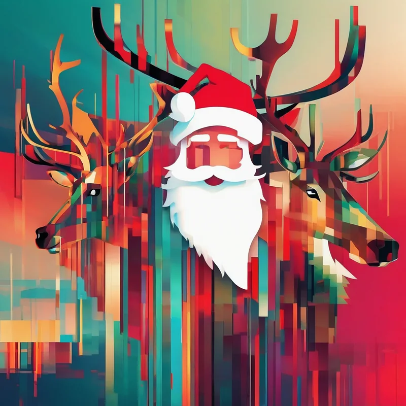 Glitch Santa Stable Diffusion prompt example