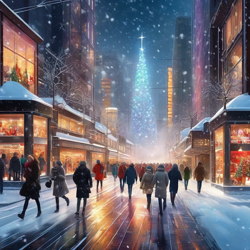 City Winter Stable Diffusion prompt example