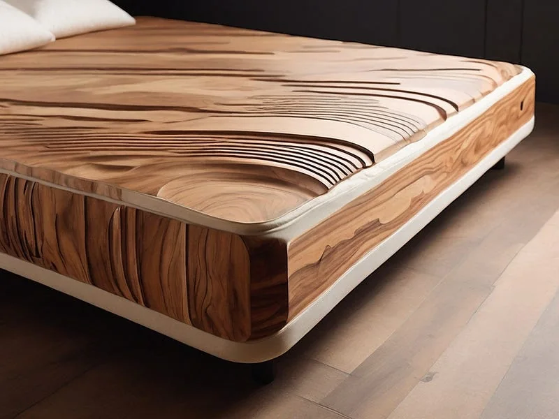 Wood Grain texture prompt example, A mattress made with wood grain