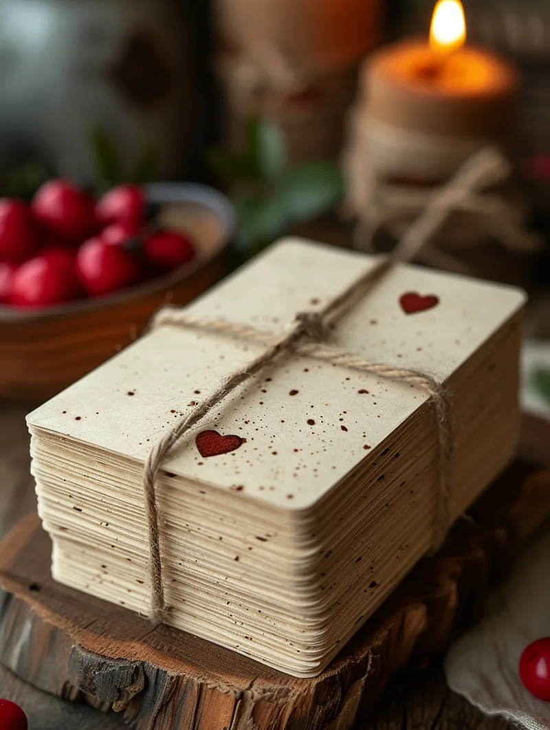 mockup of paper coupons with creative designs for promises, valentine’s day &mdash; ar 3:4 &mdash; s 750 &mdash; v 6.0