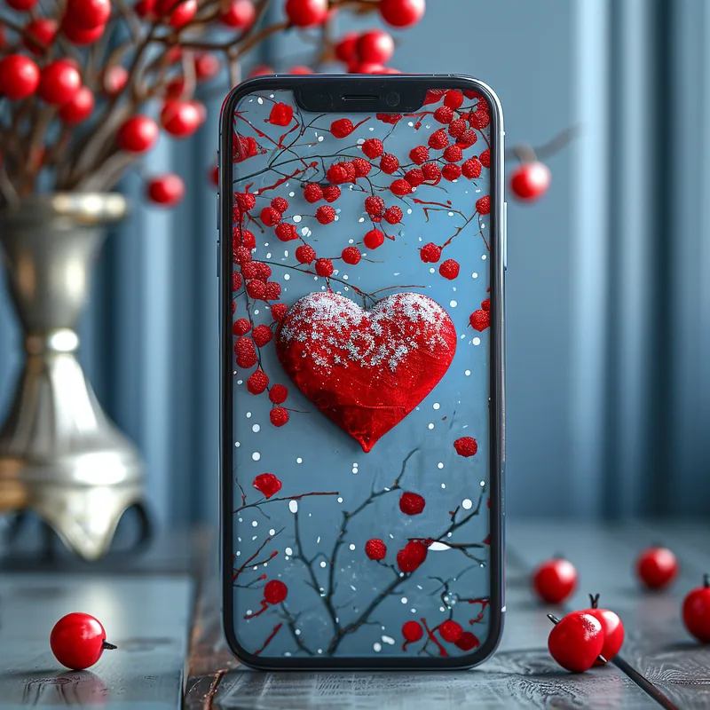 digital phone background, Valentine’s theme, romantic motifs and personalized with a love quote, vector art &mdash; s 750 &mdash; v 6.0